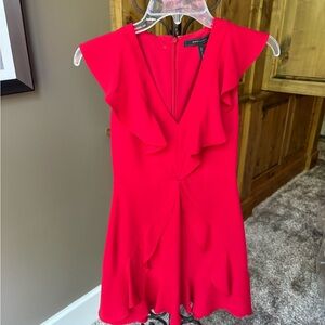 Elegant Red Ruffle Dress